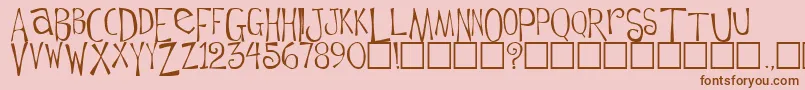 FlowerchildPlain Font – Brown Fonts on Pink Background