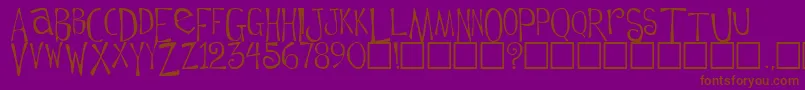 FlowerchildPlain Font – Brown Fonts on Purple Background