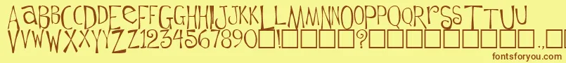 FlowerchildPlain Font – Brown Fonts on Yellow Background