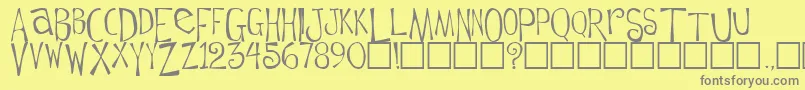 FlowerchildPlain Font – Gray Fonts on Yellow Background