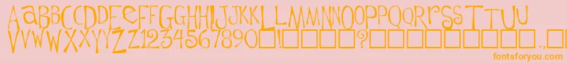 FlowerchildPlain Font – Orange Fonts on Pink Background