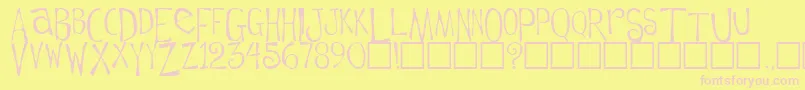 FlowerchildPlain Font – Pink Fonts on Yellow Background