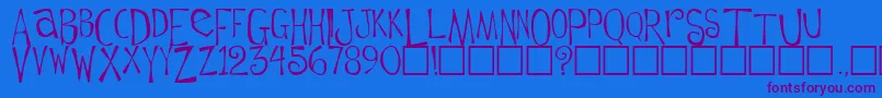 FlowerchildPlain Font – Purple Fonts on Blue Background