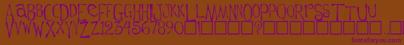 FlowerchildPlain Font – Purple Fonts on Brown Background