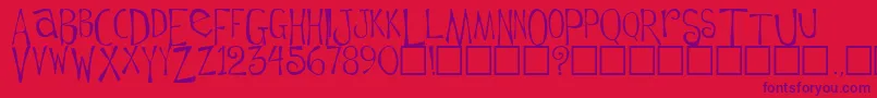 FlowerchildPlain Font – Purple Fonts on Red Background