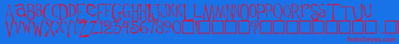 FlowerchildPlain Font – Red Fonts on Blue Background