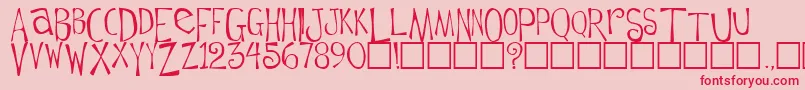 FlowerchildPlain-Schriftart – Rote Schriften auf rosa Hintergrund