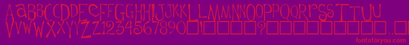 FlowerchildPlain Font – Red Fonts on Purple Background