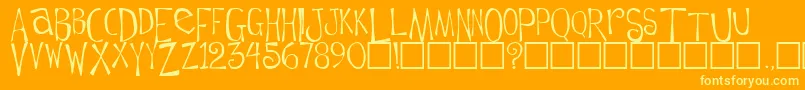 FlowerchildPlain Font – Yellow Fonts on Orange Background