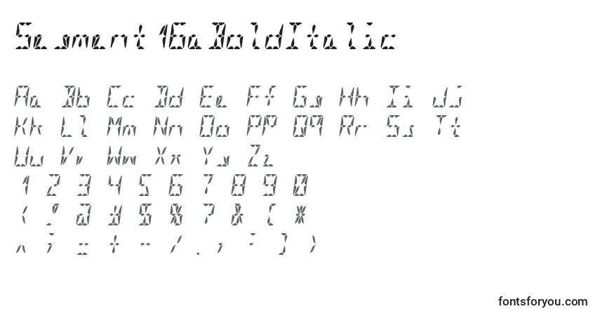 Шрифт Segment16aBoldItalic – алфавит, цифры, специальные символы