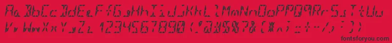 Segment16aBoldItalic Font – Black Fonts on Red Background