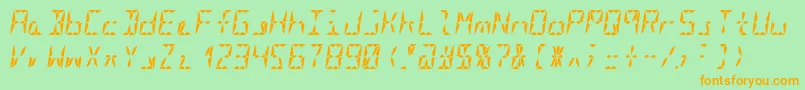 Więcej informacji o czcionce Segment16aBoldItalic Czcionka Segment16aBoldItalic – pomarańczowe czcionki na zielonym tle