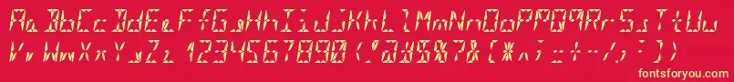 Segment16aBoldItalic Font – Yellow Fonts on Red Background