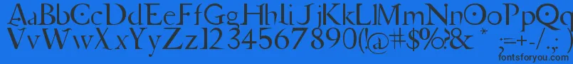 Fonte JupiterAscendingFont – fontes pretas em um fundo azul