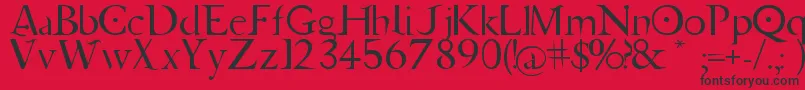 Fonte JupiterAscendingFont – fontes pretas em um fundo vermelho