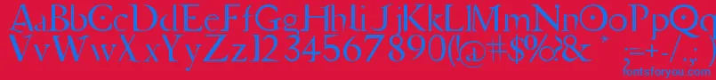 JupiterAscendingFont Font – Blue Fonts on Red Background