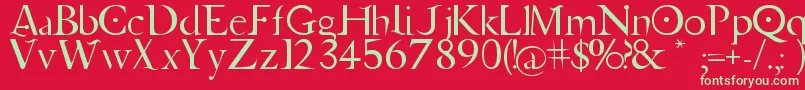 Czcionka JupiterAscendingFont – zielone czcionki na czerwonym tle