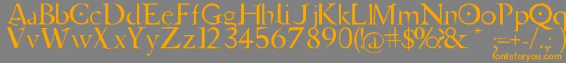 フォントJupiterAscendingFont – オレンジの文字は灰色の背景にあります。