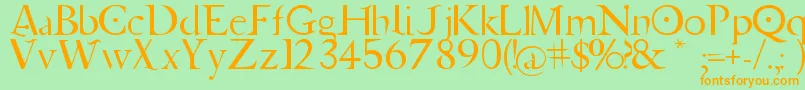 Weitere Informationen zur JupiterAscendingFont-Schriftart JupiterAscendingFont-Schriftart – Orangefarbene Schriften auf grünem Hintergrund