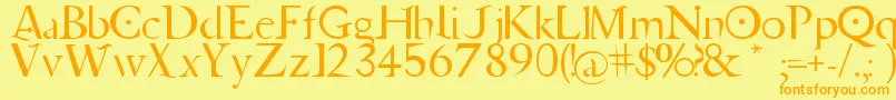 JupiterAscendingFont Font – Orange Fonts on Yellow Background