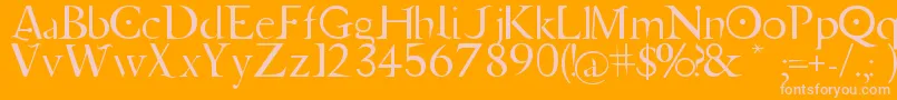 JupiterAscendingFont-Schriftart – Rosa Schriften auf orangefarbenem Hintergrund