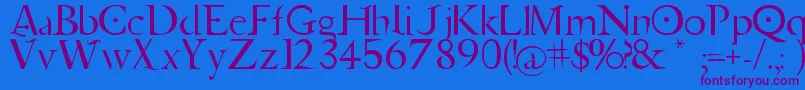 JupiterAscendingFont Font – Purple Fonts on Blue Background