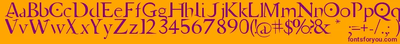 JupiterAscendingFont Font – Purple Fonts on Orange Background
