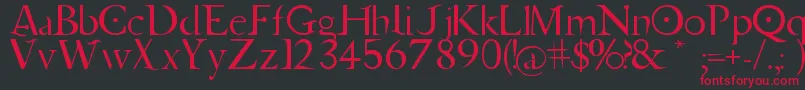 Czcionka JupiterAscendingFont – czerwone czcionki na czarnym tle