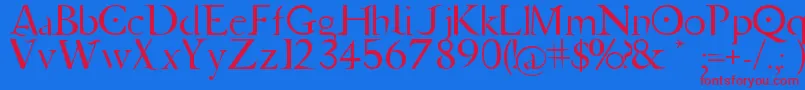 Fonte JupiterAscendingFont – fontes vermelhas em um fundo azul