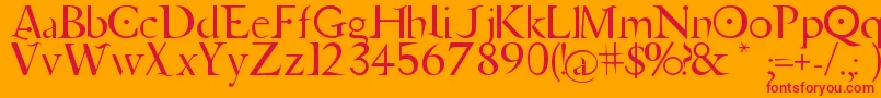 JupiterAscendingFont Font – Red Fonts on Orange Background