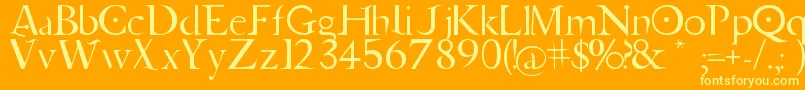 フォントJupiterAscendingFont – オレンジの背景に黄色の文字