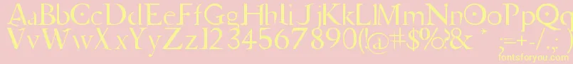 Fonte JupiterAscendingFont – fontes amarelas em um fundo rosa