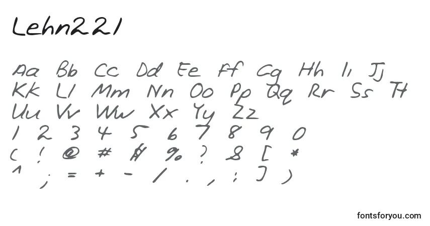 Czcionka Lehn221 – alfabet, cyfry, specjalne znaki