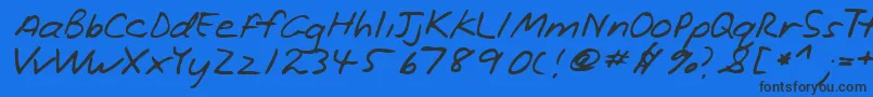 Lehn221 Font – Black Fonts on Blue Background