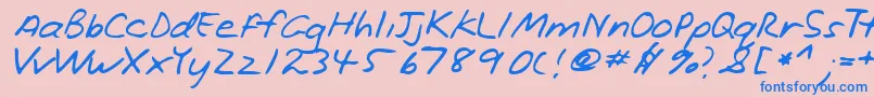フォントLehn221 – ピンクの背景に青い文字