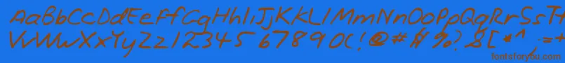 Lehn221 Font – Brown Fonts on Blue Background