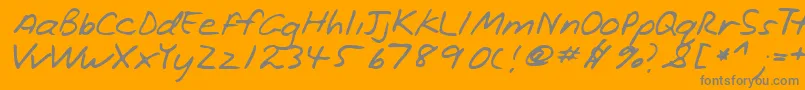 Lehn221-Schriftart – Graue Schriften auf orangefarbenem Hintergrund