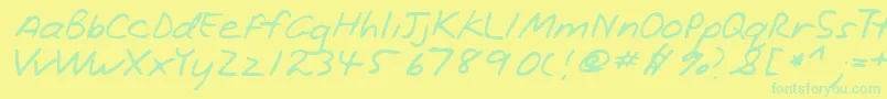 Lehn221 Font – Green Fonts on Yellow Background