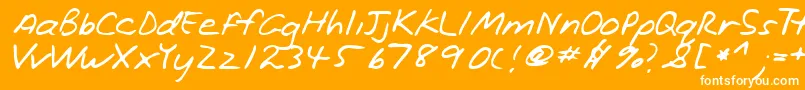 Lehn221-Schriftart – Weiße Schriften auf orangefarbenem Hintergrund