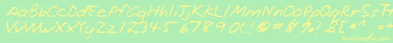 Lehn221 Font – Yellow Fonts on Green Background