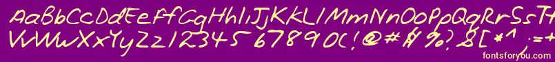 Lehn221 Font – Yellow Fonts on Purple Background