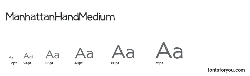 Размеры шрифта ManhattanHandMedium