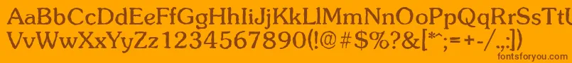 SunsetantiqueRegular Font – Brown Fonts on Orange Background