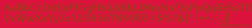 Fonte SunsetantiqueRegular – fontes marrons em um fundo vermelho