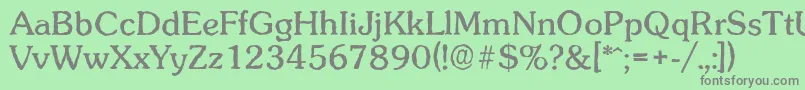 フォントSunsetantiqueRegular – 緑の背景に灰色の文字