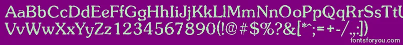 SunsetantiqueRegular Font – Green Fonts on Purple Background