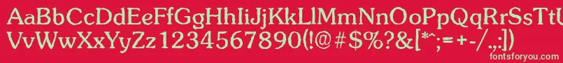 SunsetantiqueRegular Font – Green Fonts on Red Background