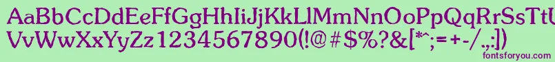 SunsetantiqueRegular Font – Purple Fonts on Green Background
