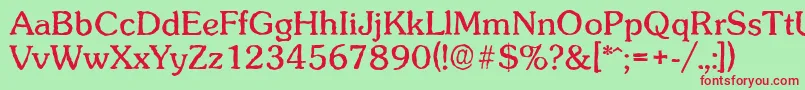 SunsetantiqueRegular Font – Red Fonts on Green Background