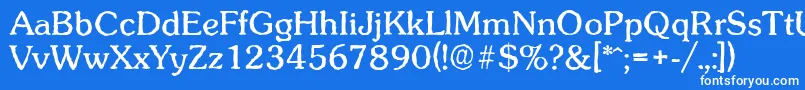 フォントSunsetantiqueRegular – 青い背景に白い文字